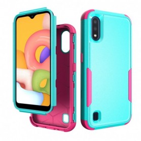 3in1 Hybrid Heavy Duty Defender Rugged Armor Military Grade Case For SAMSUNG GALAXY A01 In Green