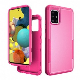 3in1 Hybrid Heavy Duty Defender Rugged Armor Military Grade Protective Case For SAMSUNG GALAXY A51 5G In Hot pink