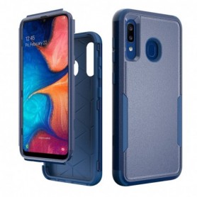 3in1 Hybrid Heavy Duty Defender Rugged Armor Military Grade Case For SAMSUNG GALAXY A20 In Blue