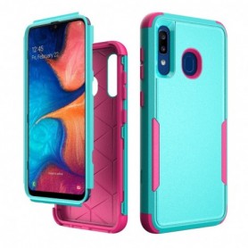 3in1 Hybrid Heavy Duty Defender Rugged Armor Military Grade Case For SAMSUNG GALAXY A20 In Green