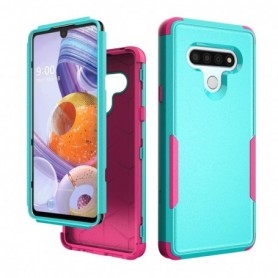 3in1 Hybrid Heavy Duty Defender Rugged Armor Case For LG STYLO6 In Green