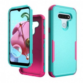 3in1 Hybrid Heavy Duty Defender Rugged Armor Case For LG K51 In Green