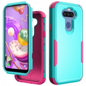 3in1 Hybrid Heavy Duty Defender Rugged Armor Military Grade Protective Case For LG STYLO5 In Green