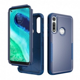 3in1 Hybrid Heavy Duty Defender Rugged Armor Military Grade Case For MOTOROLA G FAST 2020 In Blue