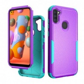 3in1 Hybrid Heavy Duty Defender Rugged Armor Military Grade Case For SAMSUNG GALAXY A11 In Purple