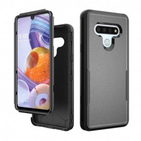 3in1 Hybrid Heavy Duty Defender Rugged Armor Case For LG STYLO6 In Black