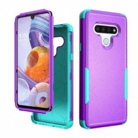 3in1 Hybrid Heavy Duty Defender Rugged Armor Case For LG STYLO6 In Purple