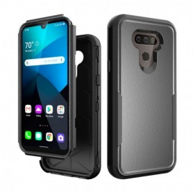 3in1 Hybrid Heavy Duty Defender Rugged Armor Case For LG HARMONY 4 In Black