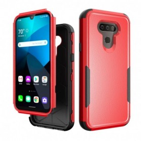3in1 Hybrid Heavy Duty Defender Rugged Armor Case For LG HARMONY 4 In Red