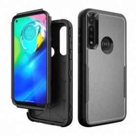 3in1 Hybrid Heavy Duty Defender Rugged Armor Military Grade Case MOTOROLA G POWER 2020 In Black