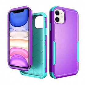 3in1 Hybrid Heavy Duty Defender Rugged Armor Case For APPLE IPHONE 11 In Purple