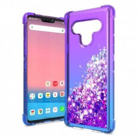 LG STYLO 6 Shiny Flowing Glitter Liquid Bumper Case In Purple
