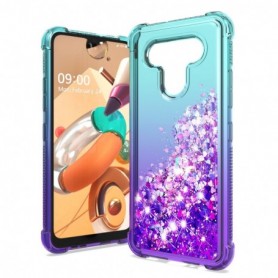 LG K51 Shiny Flowing Glitter Liquid Bumper Case In Green