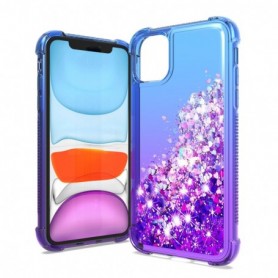APPLE IPHONE 11 Shiny Flowing Glitter Liquid Bumper Case In Blue
