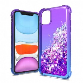 APPLE IPHONE 11 Shiny Flowing Glitter Liquid Bumper Case In Purple