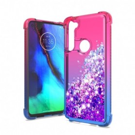 MOTOROLA G STYLUS Shiny Flowing Glitter Liquid Bumper Case In Pink