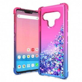 LG STYLO 6 Shiny Flowing Glitter Liquid Bumper Case In Pink