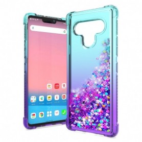 LG STYLO 6 Shiny Flowing Glitter Liquid Bumper Case In Green