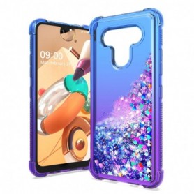 LG K51 Shiny Flowing Glitter Liquid Bumper Case In Blue