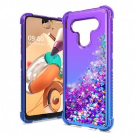 LG K51 Shiny Flowing Glitter Liquid Bumper Case In Purple