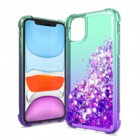 APPLE IPHONE 11 Shiny Flowing Glitter Liquid Bumper Case In Green