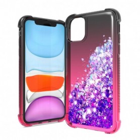 APPLE IPHONE 11 Shiny Flowing Glitter Liquid Bumper Case In Black
