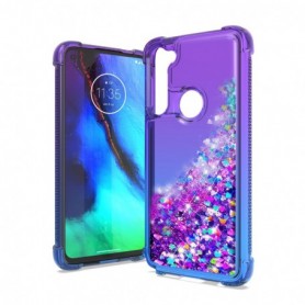 MOTOROLA G STYLUS Shiny Flowing Glitter Liquid Bumper Case In Purple