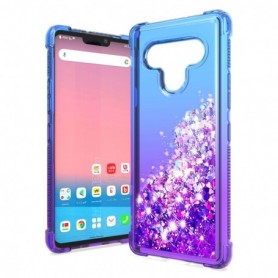 LG STYLO 6 Shiny Flowing Glitter Liquid Bumper Case In Blue