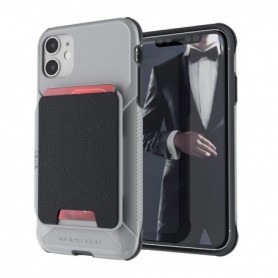 Exec4 Gray Leather Flip Wallet Case for Apple iPhone 11