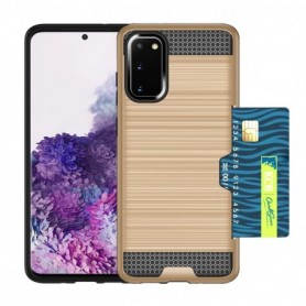 SAMSUNG GALAXY S20 SLIM ARMOR HYBRID CASE WITH CARD HOLDER IN GOLD