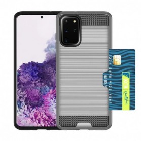 SAMSUNG GALAXY S20 PLUS SLIM ARMOR HYBRID CASE WITH CARD HOLDER IN SILVER