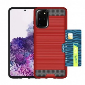 SAMSUNG GALAXY S20 PLUS SLIM ARMOR HYBRID CASE WITH CARD HOLDER IN RED