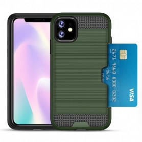 iPhone 11  SLIM ARMOR HYBRID CASE WITH CARD HOLDER IN GREEN