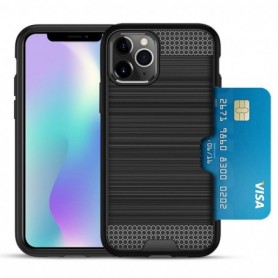 iPhone 11 PRO MAX SLIM ARMOR HYBRID CASE WITH CARD HOLDER IN BLACK
