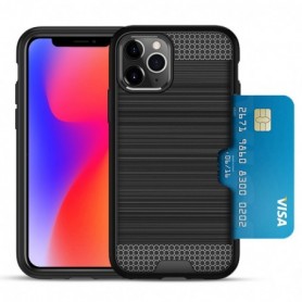 iPhone 11 PRO SLIM ARMOR HYBRID CASE WITH CARD HOLDER IN BLACK