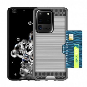 SAMSUNG GALAXY S20 ULTRA SLIM ARMOR HYBRID CASE WITH CARD HOLDER IN SILVER