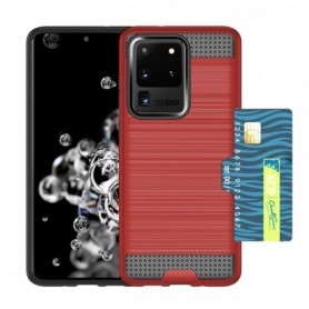 SAMSUNG GALAXY S20 ULTRA SLIM ARMOR HYBRID CASE WITH CARD HOLDER IN RED