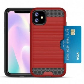 iPhone 11  SLIM ARMOR HYBRID CASE WITH CARD HOLDER IN RED