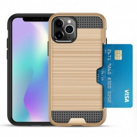 iPhone 11 PRO MAX SLIM ARMOR HYBRID CASE WITH CARD HOLDER IN GOLD