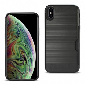 iPhone XS Max Slim Armor Hybrid Case With Card Holder In Black