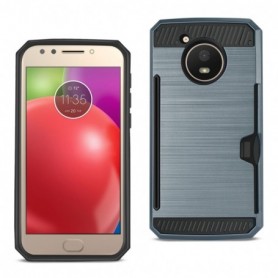 MOTOROLA MOTO E4 ACTIVE SLIM ARMOR HYBRID CASE WITH CARD HOLDER IN NAVY