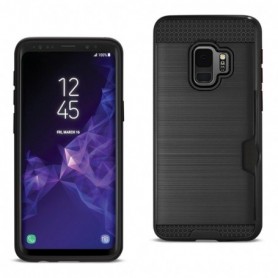 Samsung Galaxy S9 Slim Armor Hybrid Case With Card Holder In Black