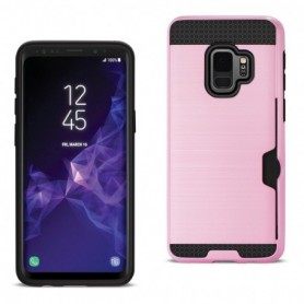 Samsung Galaxy S9 Slim Armor Hybrid Case With Card Holder In Pink