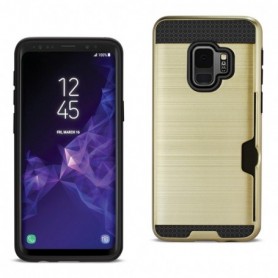 Samsung Galaxy S9 Slim Armor Hybrid Case With Card Holder In Gold