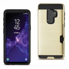 Samsung Galaxy S9 Plus Slim Armor Hybrid Case With Card Holder In Gold
