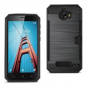 COOLPAD DEFIANT SLIM ARMOR HYBRID CASE WITH CARD HOLDER IN BLACK