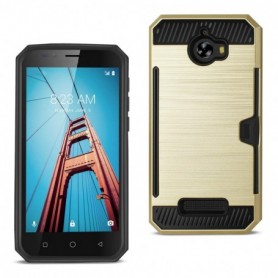 COOLPAD DEFIANT SLIM ARMOR HYBRID CASE WITH CARD HOLDER IN GOLD
