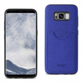 SAMSUNG GALAXY S8/ SM ANTI-SLIP TEXTURE PROTECTOR COVER WITH CARD SLOT IN NAVY