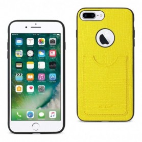 iPhone 8 Plus/ 7 Plus Anti-Slip Texture Protector Cover With Card Slot In Yellow