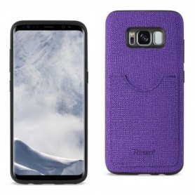 SAMSUNG GALAXY S8 EDGE/ S8 PLUS ANTI-SLIP TEXTURE PROTECTOR COVER WITH CARD SLOT IN BLACK